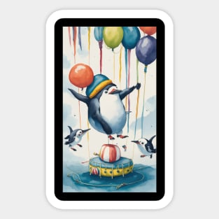 Funny Penguin Party Sticker